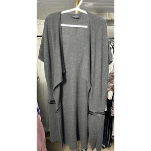NWT Etcetera Long Cardigan Sweater Knit Gray Womens Size L MSRP $275